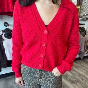 All Yours Cardigan-Kiss Me Red